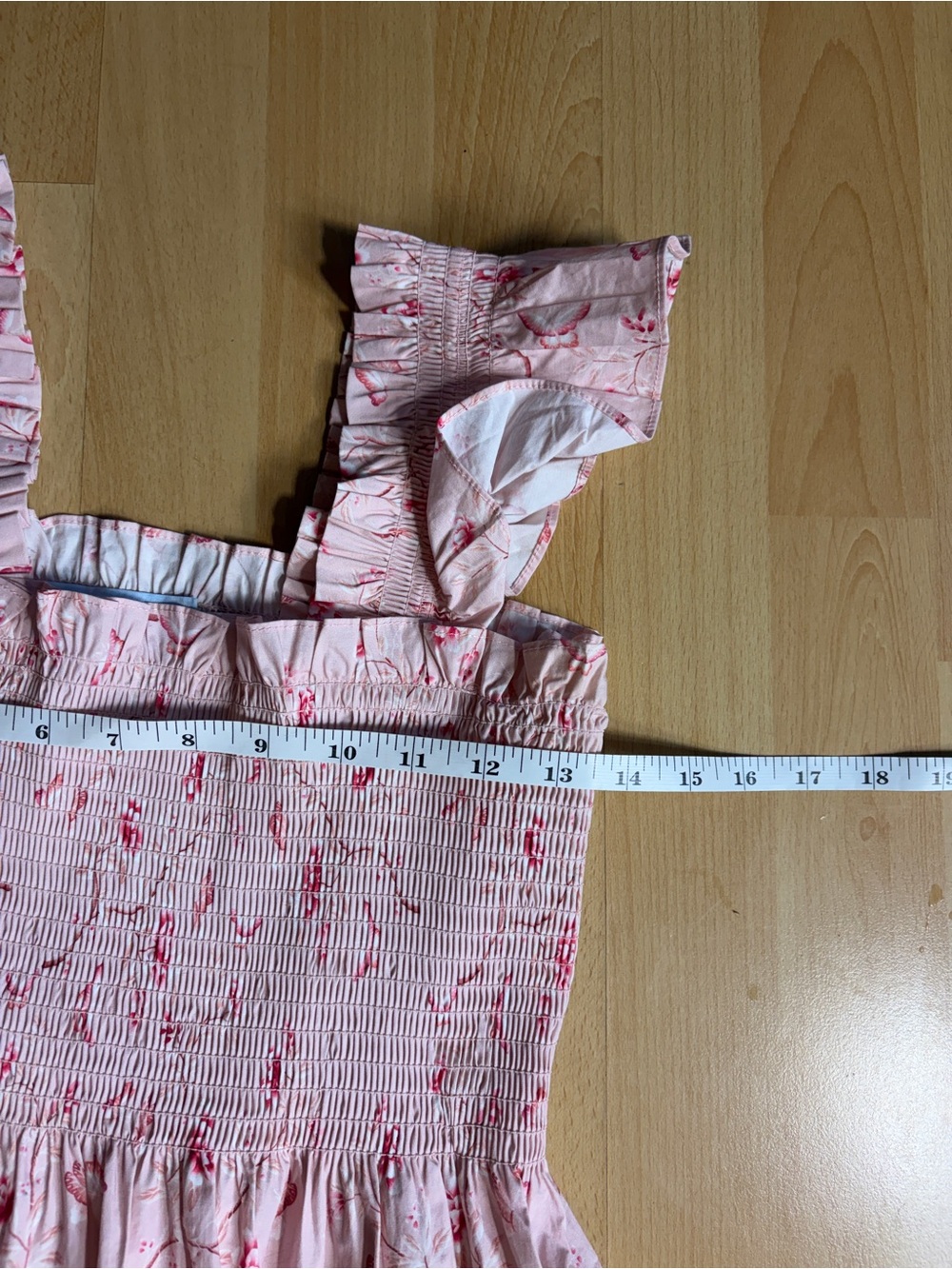 Hill House Nap Dress in Bridgerton Pink Floral Smocked Ruffle Tiered Small - Picture 10 of 11